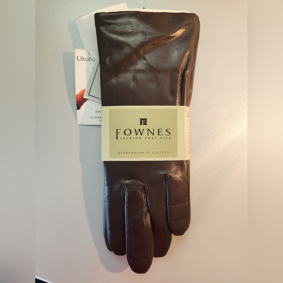 FOWNES Accessories Fownes Ultranatural Brown Leather Cashmere Lined